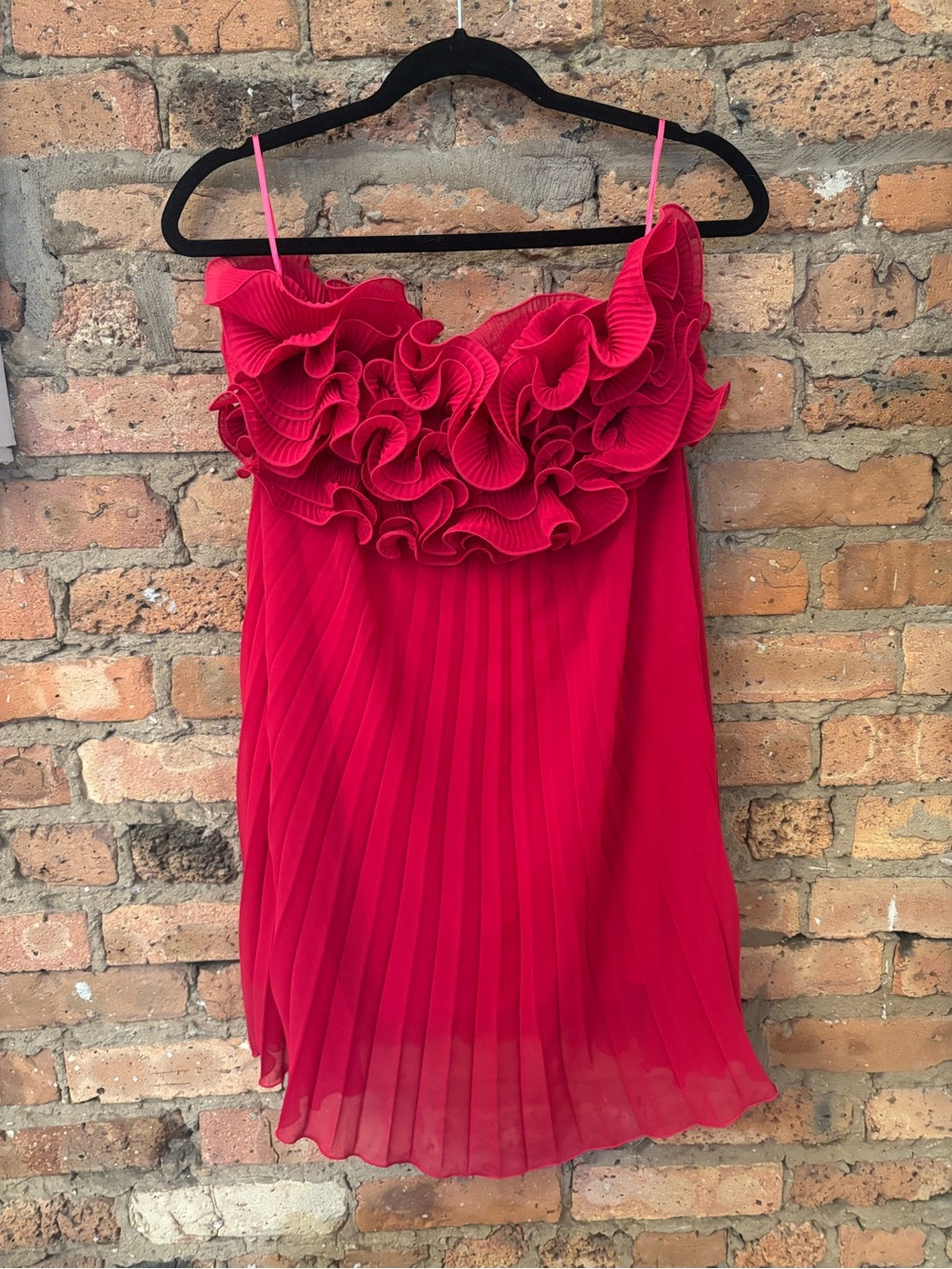 Zara Pink Pleated Strapless Mini Dress- Size Medium. NWT